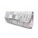 Evening Bag - Pleated Clutch w/ Metal Mesh Accent Bow Flap - Silver - BG-92055S